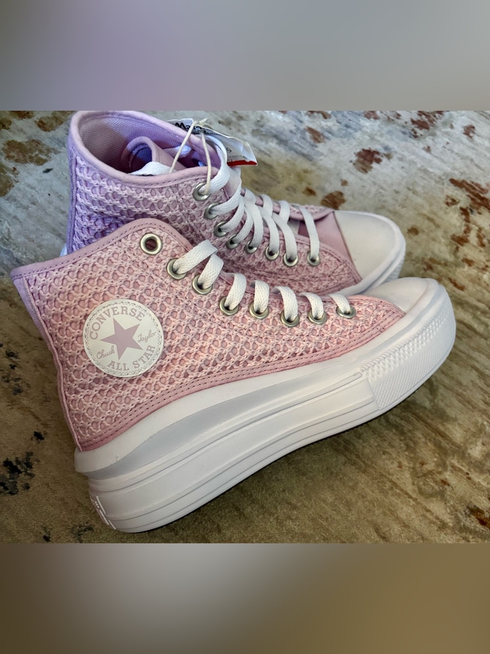 NWT! Converse All Star Chuck Taylor Move Platform Crochet High Top Sneakers